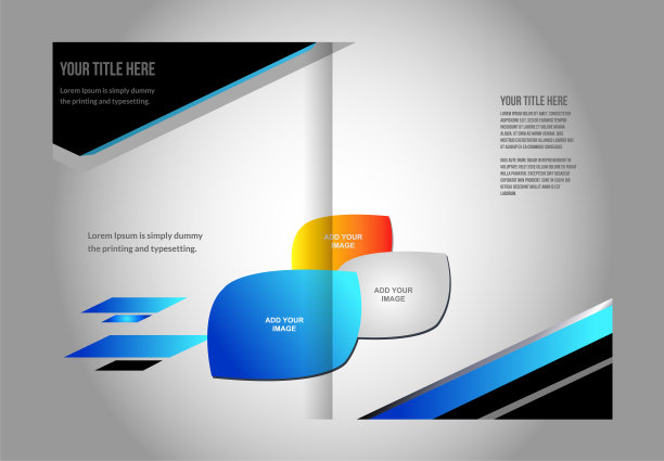 矢量空双折宣传册印刷模板设计，宣传册布局图片下载