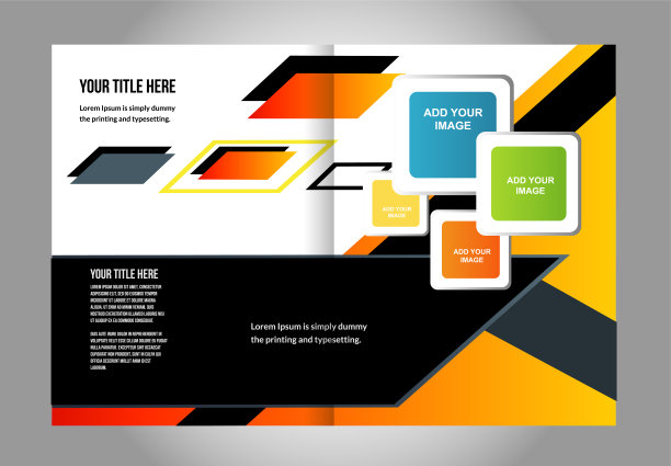 矢量宣传册，传单，杂志封面和海报模板。两(2)页图片下载
