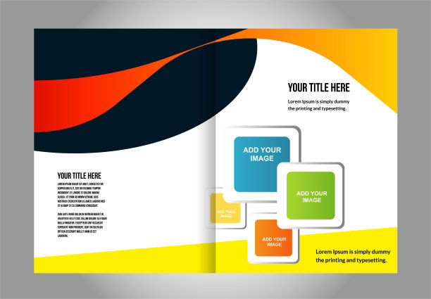 矢量空双折宣传册印刷模板设计，宣传册布局图片下载