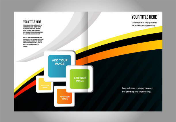 矢量空双折宣传册印刷模板设计，宣传册布局图片下载