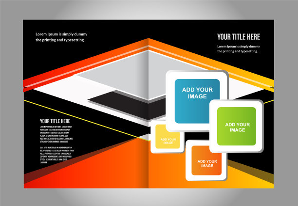 矢量宣传册，传单，杂志封面和海报模板。两(2)页图片下载
