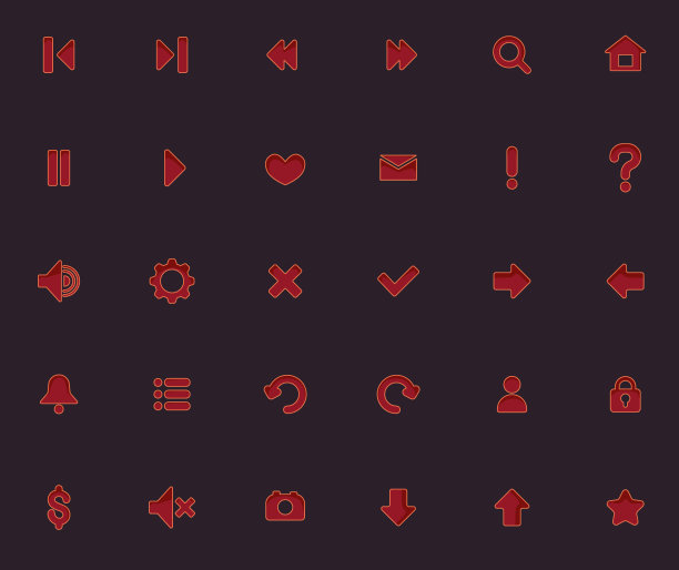 木制游戏圆形ui界面按钮抽象设计元素概念插图集图片下载