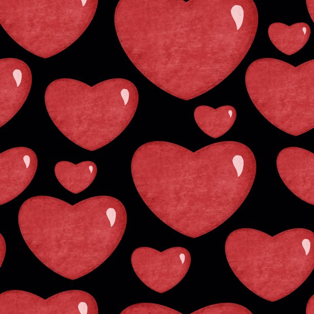 黑色背景上的大心形图片下载