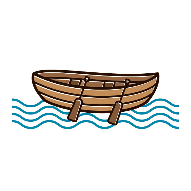 独木舟图标在时尚的平面设计，皮艇图片下载