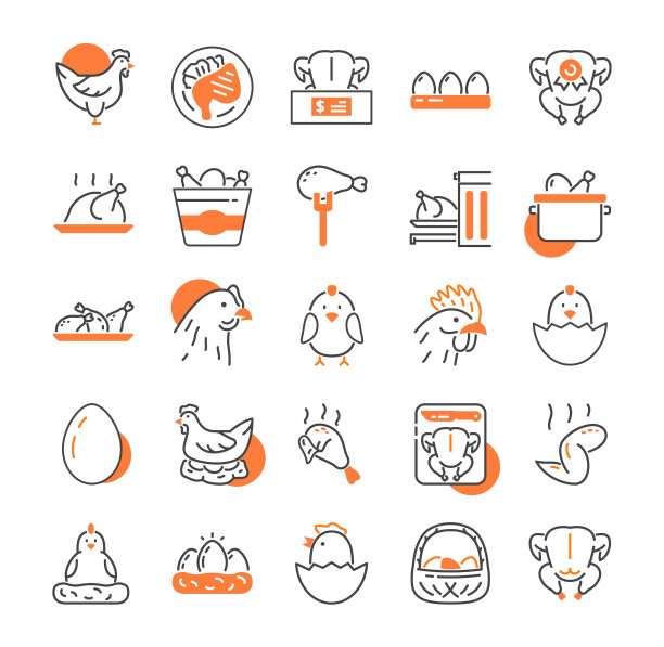 鸡图标颜色套装图片下载