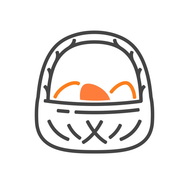 篮子与鸡蛋图标颜色图片下载