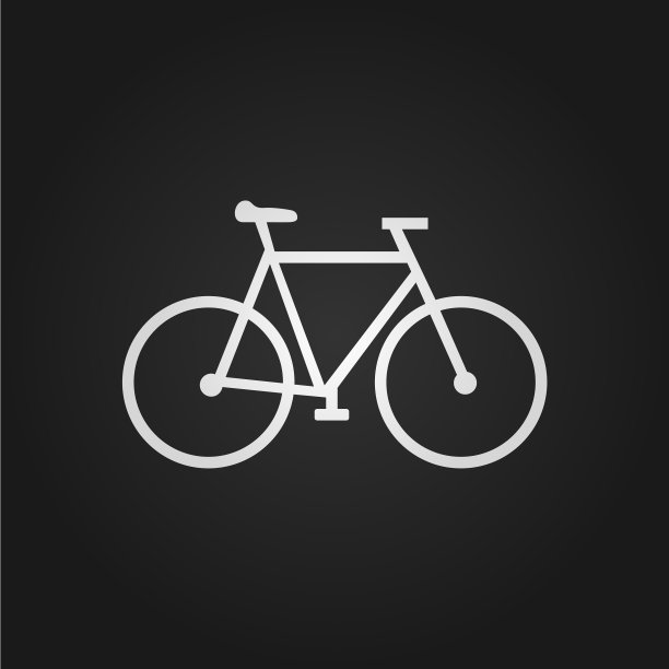 现代设计的简单矢量自行车图标图片下载