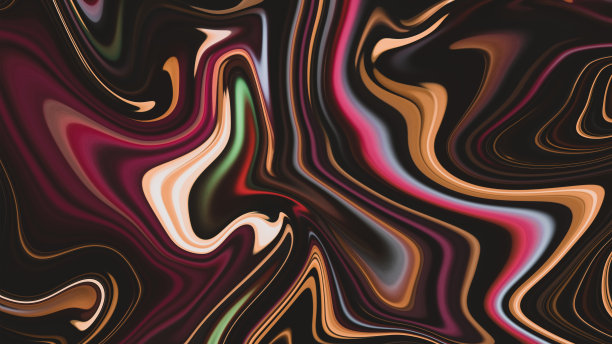 抽象液体油漆液化图片黑色，粉红色，绿色和棕色彩色图像图片下载