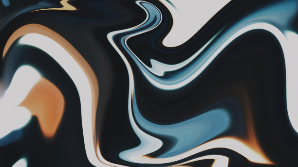 抽象液体涂料液体画蓝、白、黑、黄彩色图像图片下载