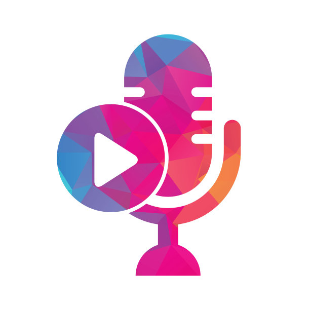 视频播放播客logo模板设计。图片下载