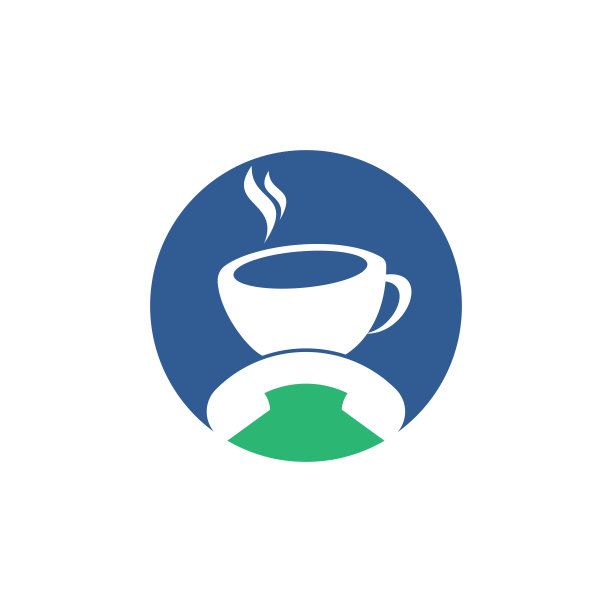 咖啡呼叫矢量标志设计。图片下载