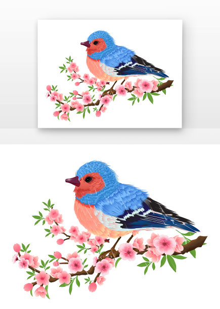 鸟和桃花图片下载