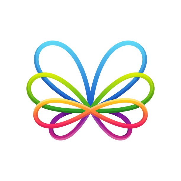 矢量插图蝴蝶渐变线艺术风格。图片下载