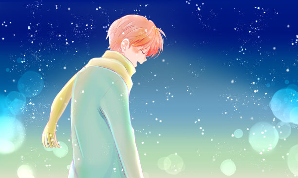 一个快乐的人在冬天的插图图片下载