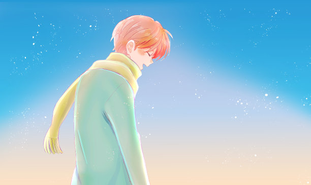 一个快乐的人在冬天的插图图片下载