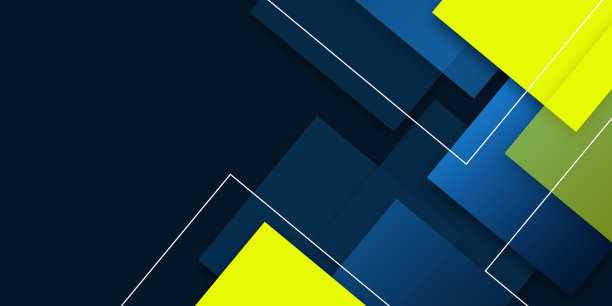 蓝黄色几何背景概念。可用于封面设计，书籍设计，网站背景图片下载