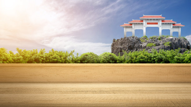 中国馆大门红顶图片下载