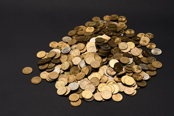 俄罗斯硬币背景，特写图片下载