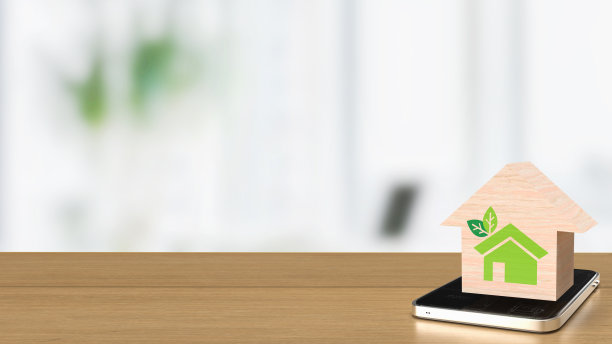 家庭木材移动生态或技术概念3d渲染图片下载