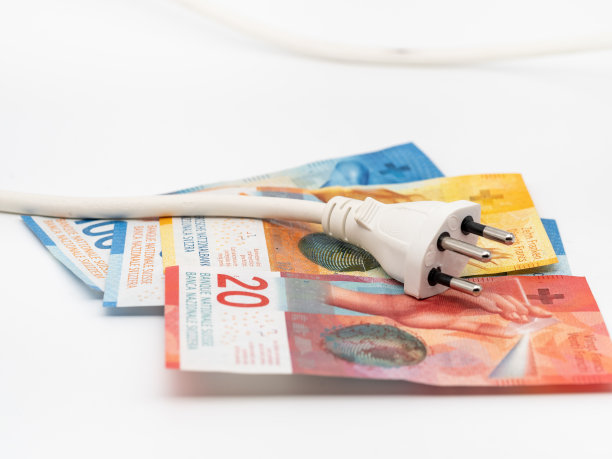 瑞士钞票和电源插头图片下载