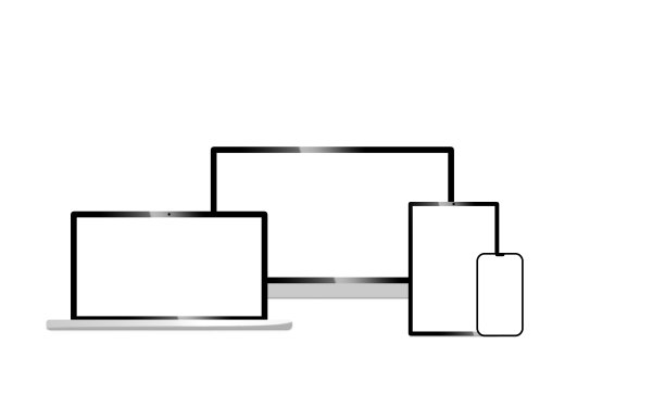 显示器电脑，笔记本电脑，平板电脑和智能手机的插图。数字设备设置。图片下载