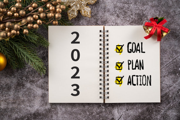 2023年圣诞和新年目标、计划和行动设计概念。图片下载