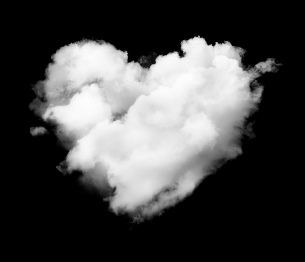 黑色背景上的一朵白云图片下载