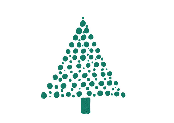 手绘油笔画圣诞树与星孤立在png或透明背景。图形资源的新年，生日和豪华卡。图片下载