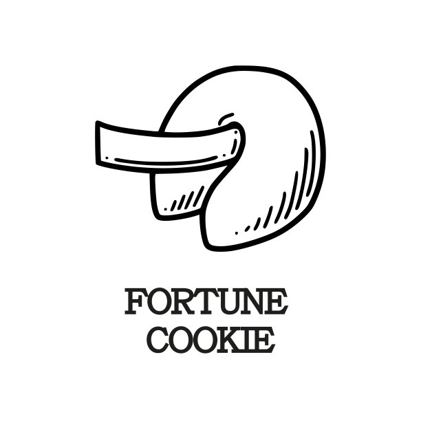 中国幸运饼干矢量插图。中国新年甜点预言饼干图片下载