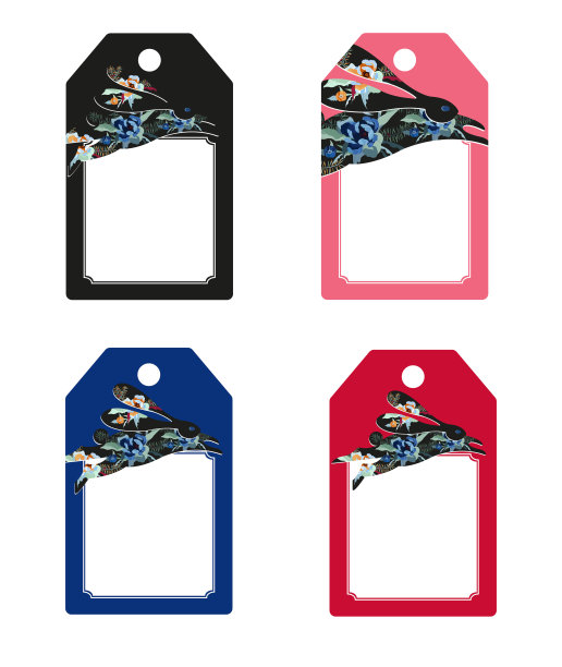 一套简单的框架与兔子和花，标签，插图，加工，价签，装饰边界，材料图片下载