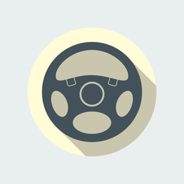 汽车方向盘图标平面符号图片下载