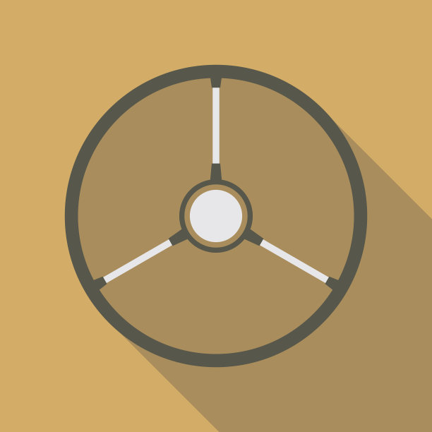 复古汽车方向盘图标平面符号图片下载