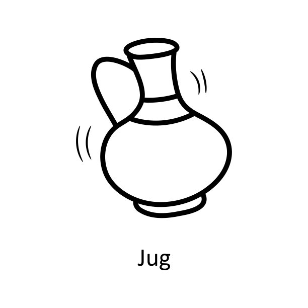 壶矢量轮廓图标设计说明。中世纪符号在白色背景EPS 10文件图片下载
