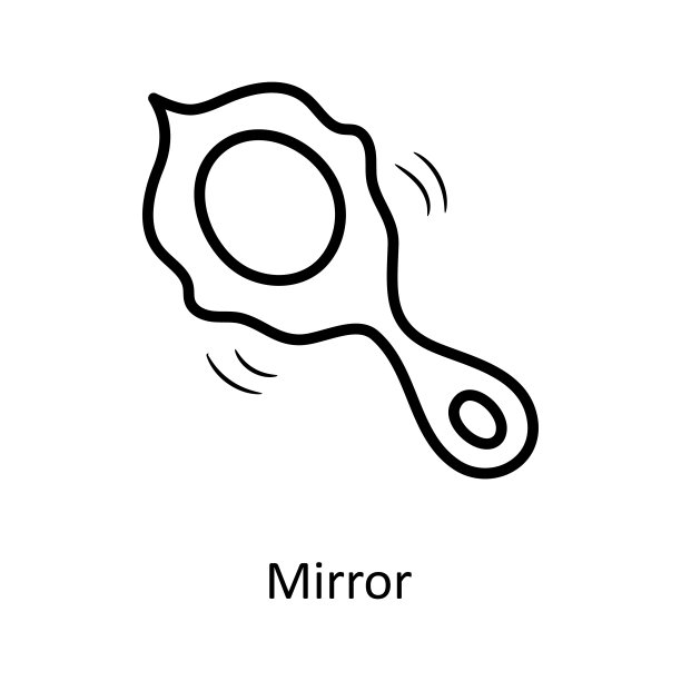 镜像矢量轮廓图标设计说明。中世纪符号在白色背景EPS 10文件图片下载