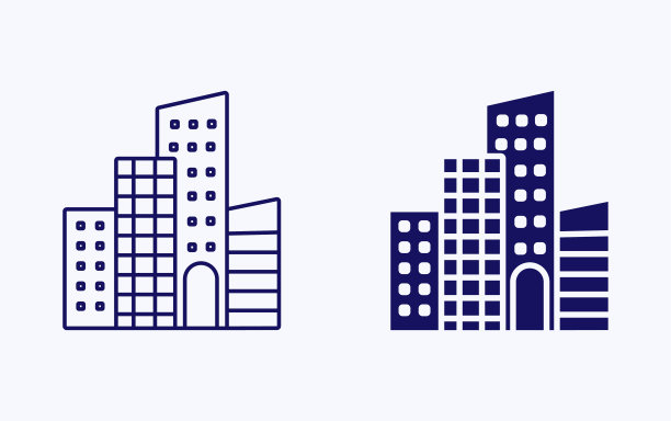 科技园建筑插图图标图片下载