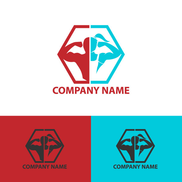 男女健身剪影人物矢量设计模板图片下载