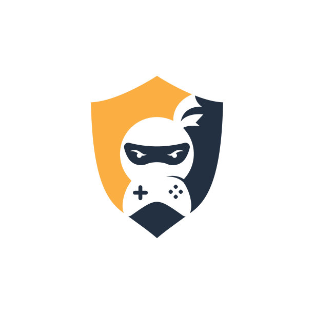 忍者游戏logo设计。忍者游戏标志图像股票矢量。图片下载