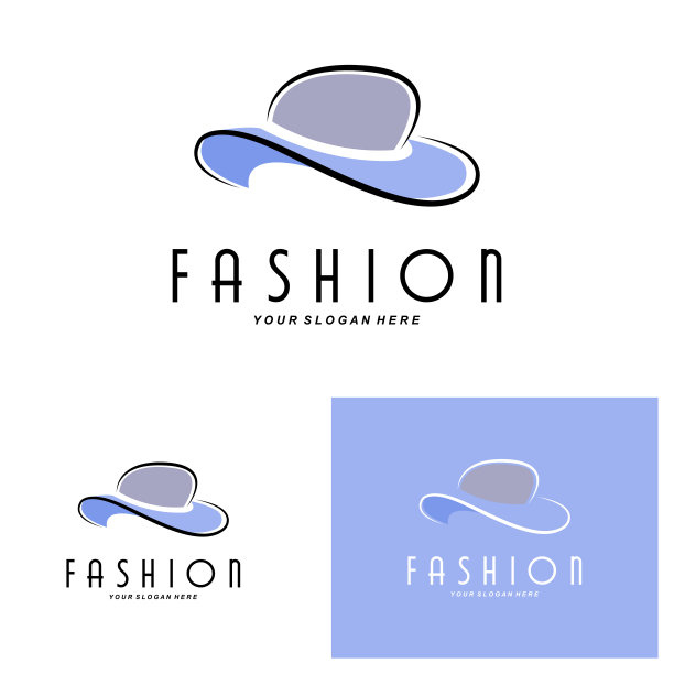 女装帽子Logo设计插画时尚美容配饰，产品品牌关怀图片下载