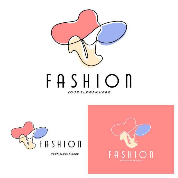 女装帽子Logo设计插画时尚美容配饰，产品品牌关怀图片下载