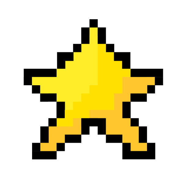 卡通像素星。8位游戏。比赛赢了。矢量插图。股票的形象。图片下载