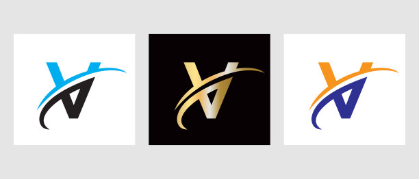 字母字母符号符号。字母V标志设计模板图片下载