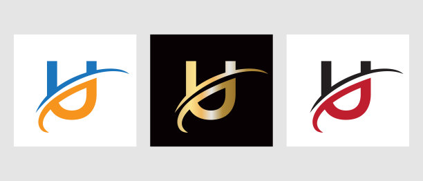 字母字母符号符号。字母U标志设计模板图片下载