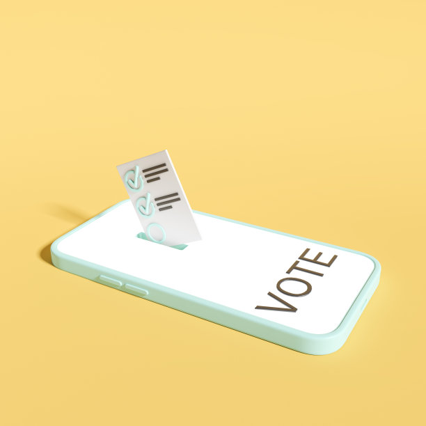 智能手机空显示和列表与绿色勾，投票概念图片下载