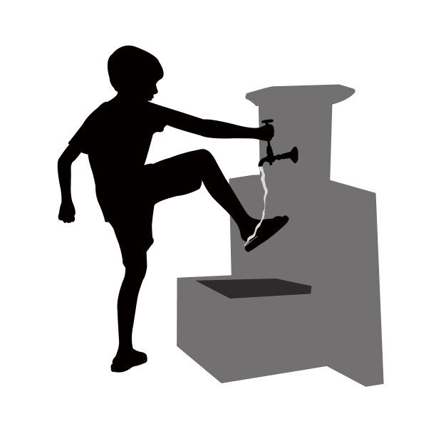 一个男孩的身体轮廓矢量图片下载