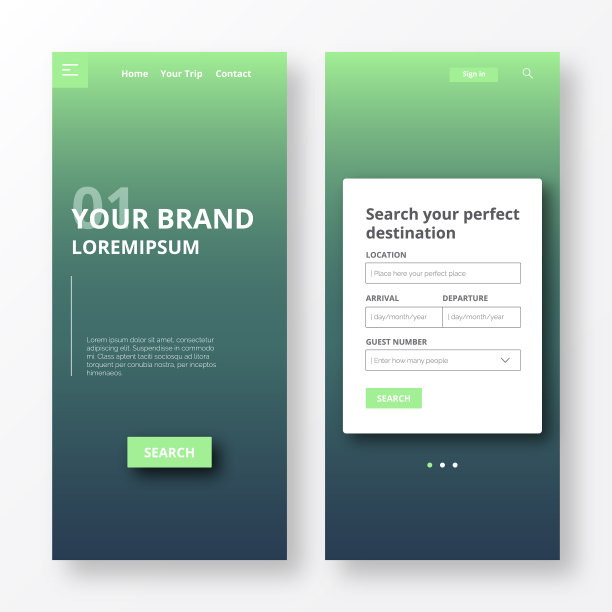 旅行冒险登陆页模板设计图片下载