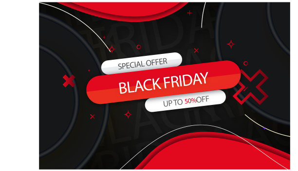 现代黑色星期五销售横幅与孟菲斯图片下载