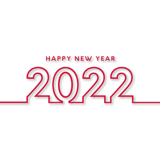 2022年新年快乐背景与红线图片下载