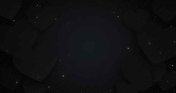 4k豪华背景与心形和金色散景。发光的苍蝇颗粒亮片。图片下载