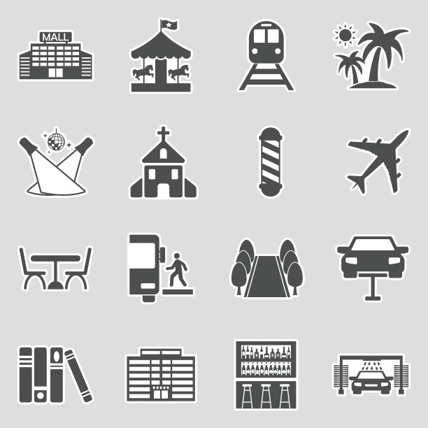 图标的地方。贴纸设计。矢量插图。图片下载