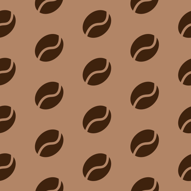 咖啡粒，无缝模式，矢量。图片下载